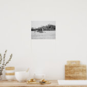 "Springender Rehbock Schwarz-Weiß-Wildfotografie Poster (Küche)