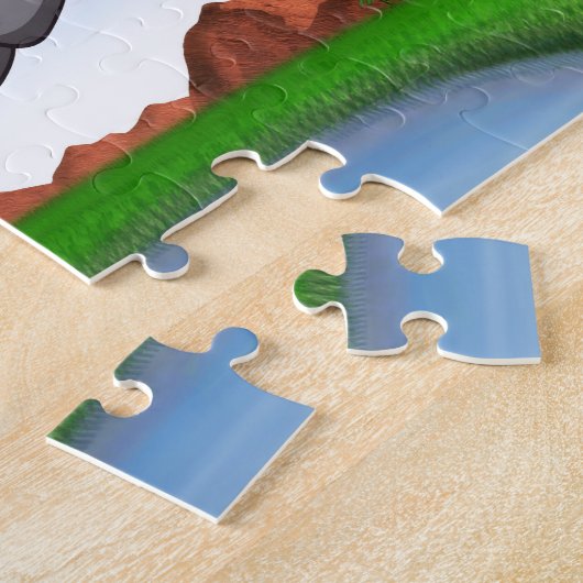 Springender Reiterhund Puzzle (Seite)