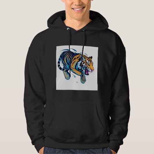 Springender Tiger Hoodie (Vorderseite)