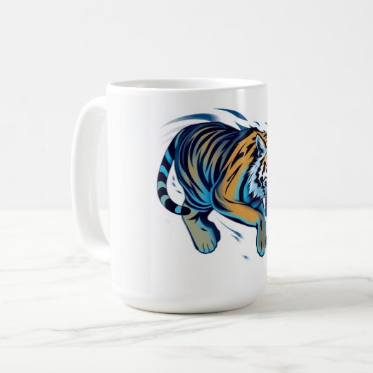 Springender Tiger Kaffeetasse (Vorderseite Links)
