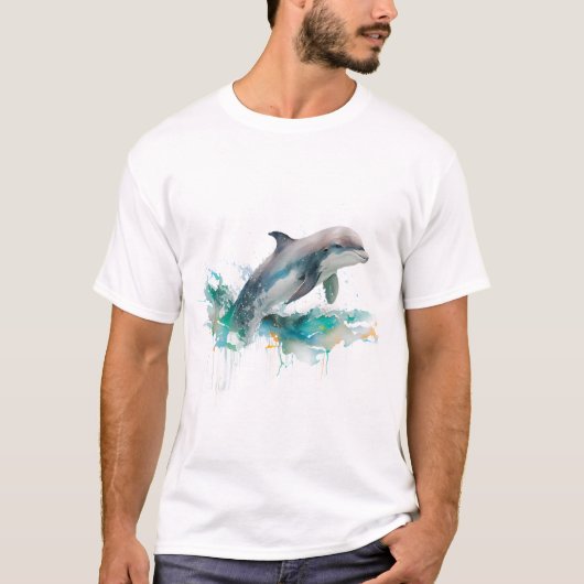 Springendes Delfin-Geschenkidee T-Shirt (Vorderseite)