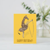 Springendes Giraffe Postkarte (Stehend Vorderseite)