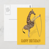 Springendes Giraffe Postkarte (Vorne/Hinten)