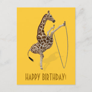 Springendes Giraffe Postkarte