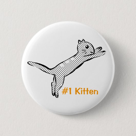 Springendes Kätzchen #1 Button (Vorderseite)