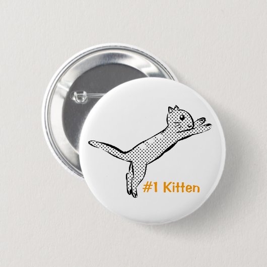 Springendes Kätzchen #1 Button (Vorne & Hinten)