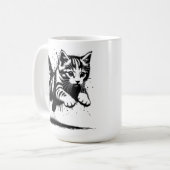 Springendes kleines Kätzchen Kaffeetasse (Vorderseite Links)