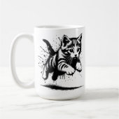 Springendes kleines Kätzchen Kaffeetasse (Links)