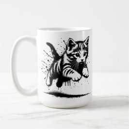Springendes kleines Kätzchen Kaffeetasse