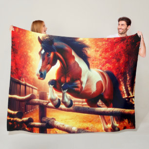 Springendes Pferd Fleecedecke