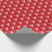 Springendes Rentiermuster Geschenkpapier (Ecke)