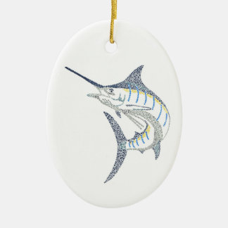 Springendes Salzwasser-Speerfisch-Mosaik Keramikornament