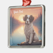 Springer Spaniel am See Ornament Aus Metall (Links)