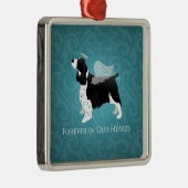 Springer Spaniel Angel Dog Pet Memorial Design Ornament Aus Metall (Rechts)