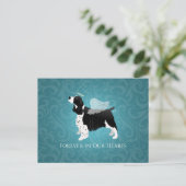 Springer Spaniel Angel Dog Pet Memorial Design Postkarte (Stehend Vorderseite)