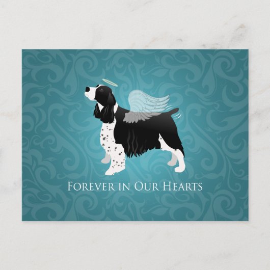 Springer Spaniel Angel Dog Pet Memorial Design Postkarte (Vorderseite)