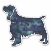 Springer Spaniel Black Watercolor Silhouette Aufkleber (Vorderseite)