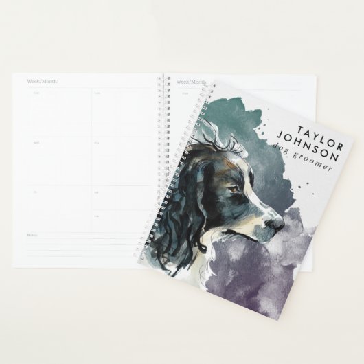 Springer Spaniel Business Dog Groomer Ernennung Planer (Anzeige)