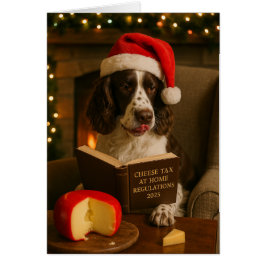 Springer Spaniel  'Cheese Tax' Christmas card