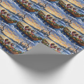 Springer Spaniel Christmas Boat Holiday Geschenkpapier (Ecke)