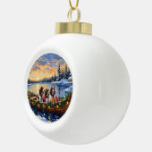 Springer Spaniel Christmas Boat Holiday Keramik Kugel-Ornament (Rechts)
