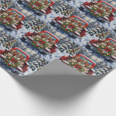 Springer Spaniel Christmas Red Truck Holiday Geschenkpapier (Ecke)