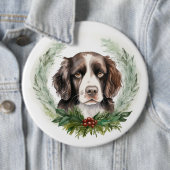 Springer spaniel Christmas Wreath Festivals Button (Beispiel)