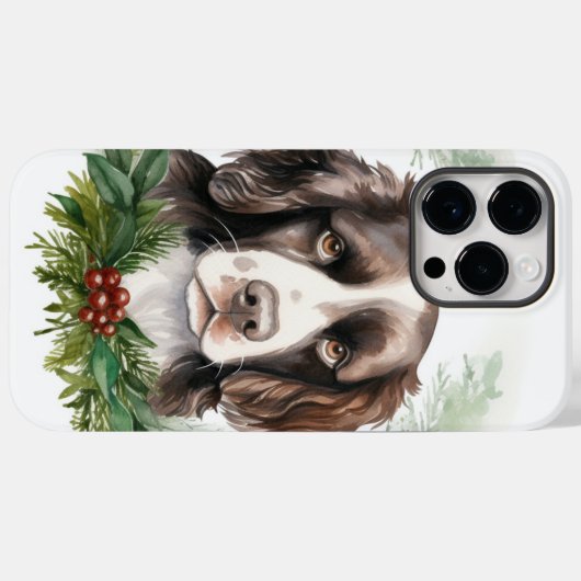 Springer spaniel Christmas Wreath Festivals Case-Mate iPhone Hülle (Rückseite (Horizontal))