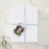 Springer spaniel Christmas Wreath Festivals Geschenkanhänger (Mit Garn)