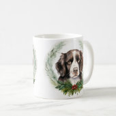 Springer spaniel Christmas Wreath Festivals Kaffeetasse (VorderseiteRechts)
