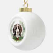 Springer spaniel Christmas Wreath Festivals Keramik Kugel-Ornament (Rechts)