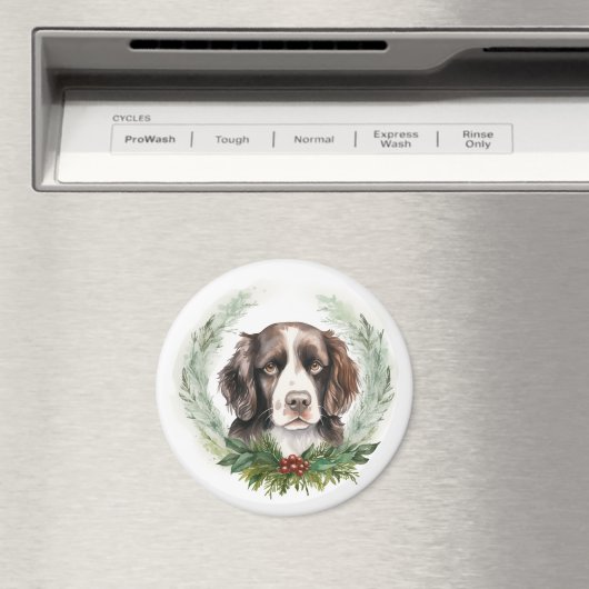 Springer spaniel Christmas Wreath Festivals Magnet (In Situ (Geschirrspüler))