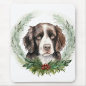 Springer spaniel Christmas Wreath Festivals Mousepad (Vorne)