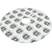Springer spaniel Christmas Wreath Festivals Polyester Weihnachtsbaumdecke (Schrägansicht)