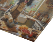 Springer Spaniel Cooking in Kitchen Schneidebrett (Ecke)