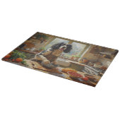 Springer Spaniel Cooking in Kitchen Schneidebrett (Ecke)