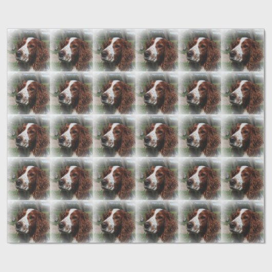Springer Spaniel Dog Art Geschenkpapier (Flach)