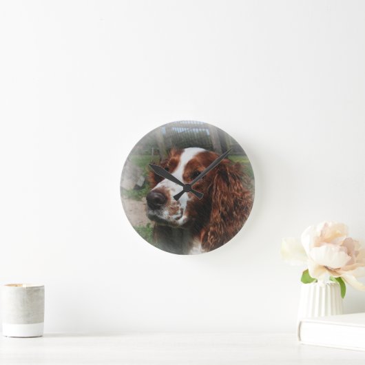 Springer Spaniel Dog Art Runde Wanduhr (Zuhause)