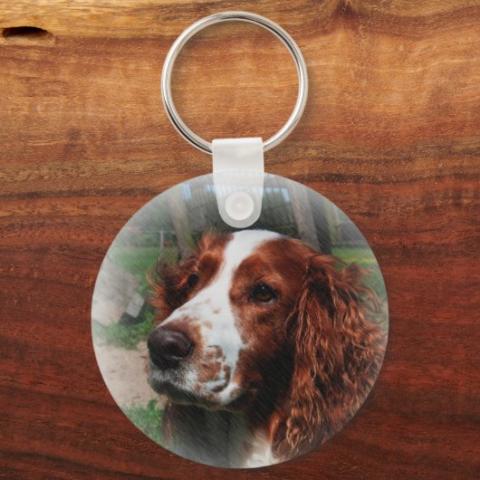 Springer Spaniel Dog Art Schlüsselanhänger (Vorderseite)