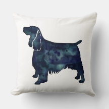 Springer Spaniel Dog Black Watercolor Silhouette