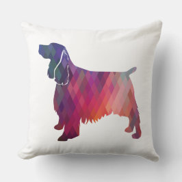 Springer Spaniel Dog Geometrische Silhouette Lila Kissen