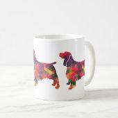 Springer Spaniel Dog Geometrische Silhouette Multi Kaffeetasse (VorderseiteRechts)