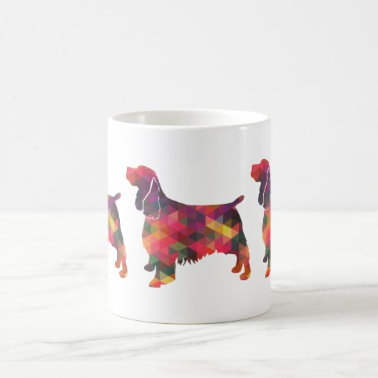 Springer Spaniel Dog Geometrische Silhouette Multi Kaffeetasse (Mittel)