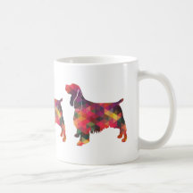Springer Spaniel Dog Geometrische Silhouette Multi