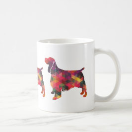 Springer Spaniel Dog Geometrische Silhouette Multi Kaffeetasse
