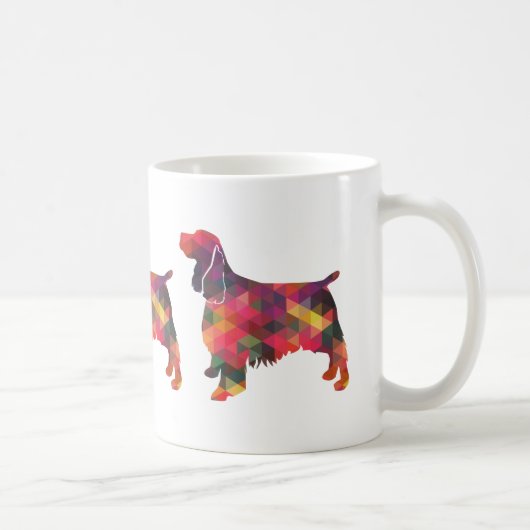 Springer Spaniel Dog Geometrische Silhouette Multi Kaffeetasse (Rechts)