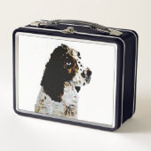 Springer Spaniel Dog Pet Portrait Metall Brotdose (Vorderseite)