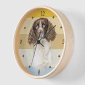 Springer Spaniel Dog Retro Sunset Uhr (Winkel)