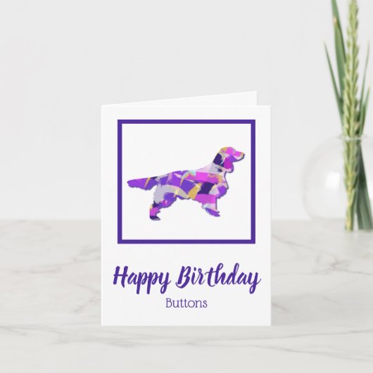 Springer Spaniel Dog Silhouette Lila PY&B Karte (Vorderseite)