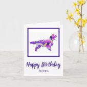 Springer Spaniel Dog Silhouette Lila PY&B Karte (Gelbe Blume)